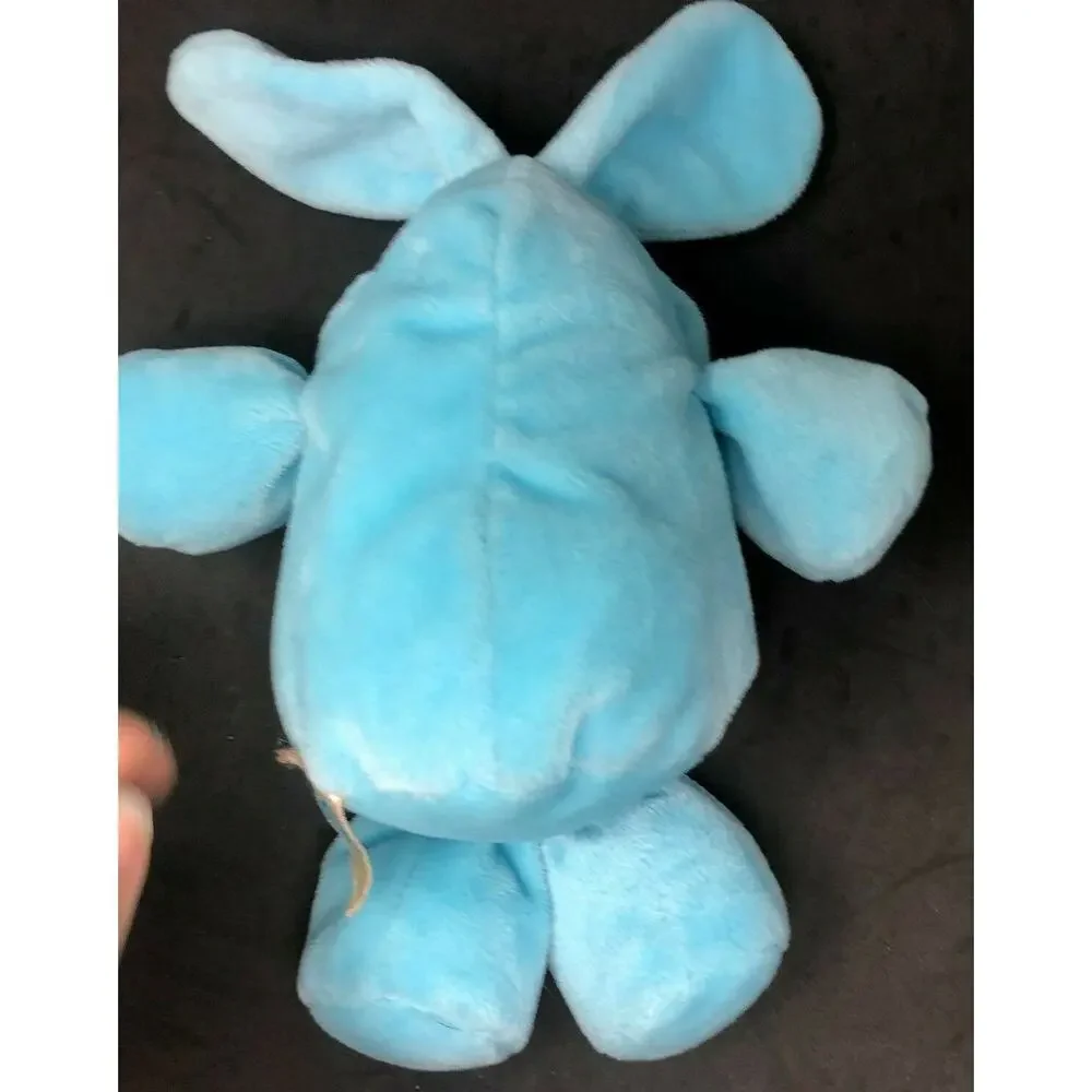 Blue Easter Bunny Plush Chubby Rabbit Small 6